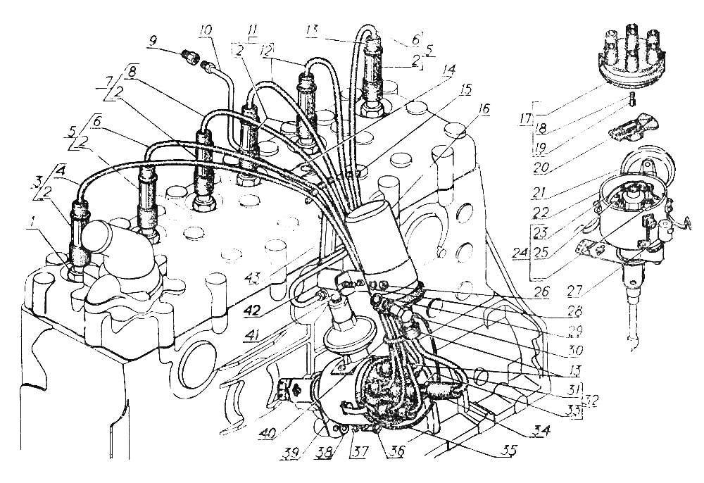 Схема подключения зажигания газ 52